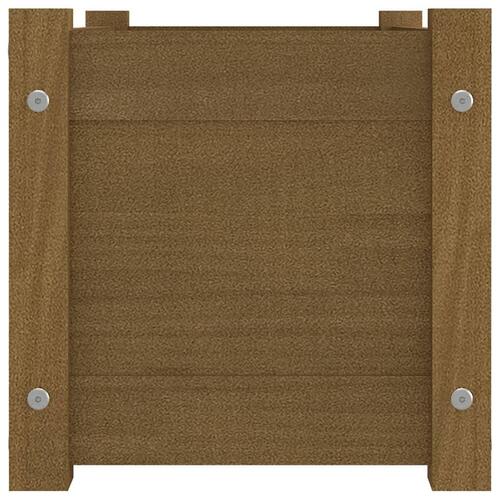 Plantekasse 60x31x31 cm massivt fyrretræ gyldenbrun