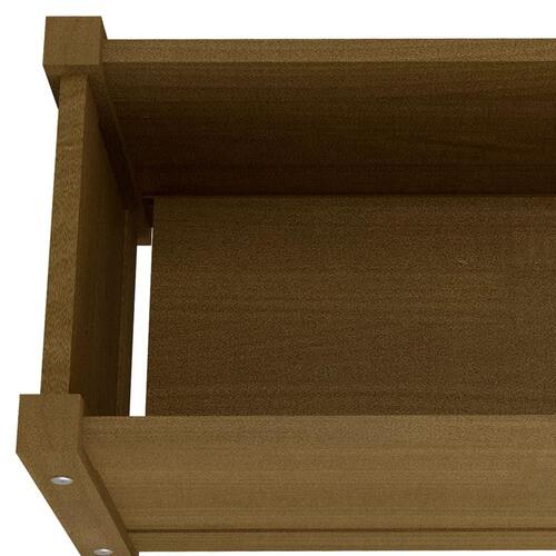 Plantekasse 60x31x31 cm massivt fyrretræ gyldenbrun