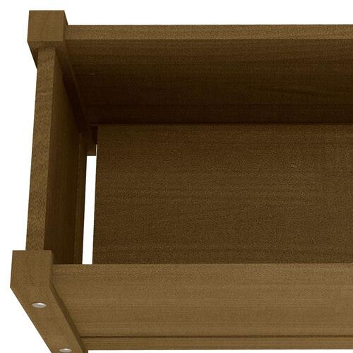Plantekasser 2 stk. 60x31x31 cm massivt fyrretræ gyldenbrun