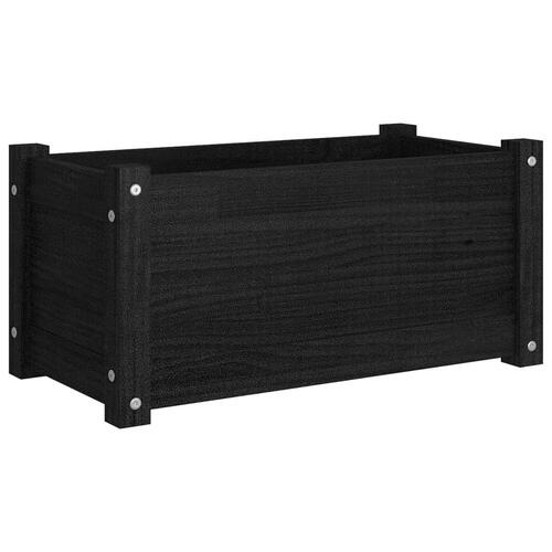 Plantekasse 60x31x31 cm massivt fyrretræ sort