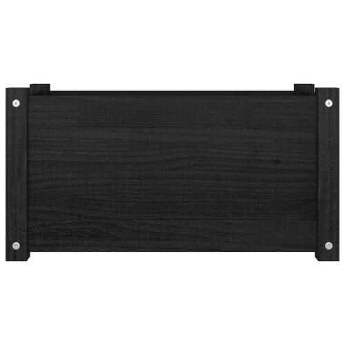 Plantekasse 60x31x31 cm massivt fyrretræ sort