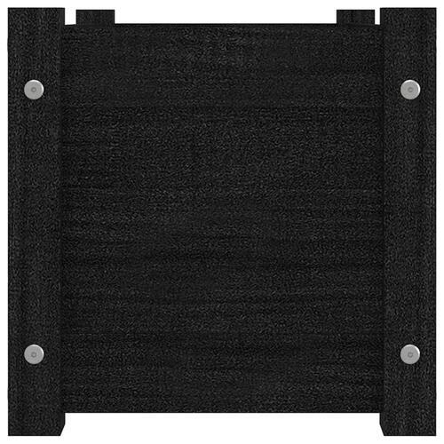 Plantekasse 60x31x31 cm massivt fyrretræ sort