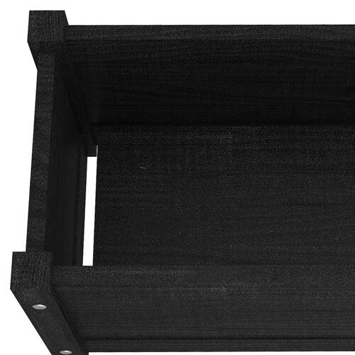 Plantekasse 60x31x31 cm massivt fyrretræ sort