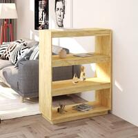 Bogreol/rumdeler 80x35x103 cm massivt fyrretræ