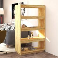 Bogreol/rumdeler 80x35x135 cm massivt fyrretræ