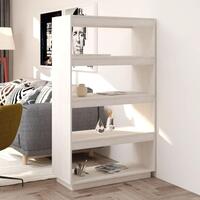 Bogreol/rumdeler 80x35x135 cm massivt fyrretræ hvid