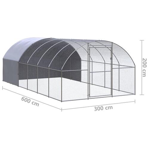 Hønsehus 3x6x2 m galvaniseret stål
