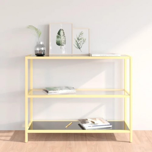Reol 100x36x90 cm hærdet glas sort og transparent