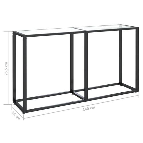 Konsolbord 140x35x75,5 cm hærdet glas transparent