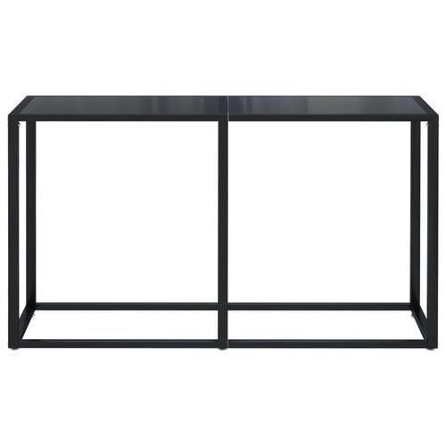 Konsolbord 140x35x75,5 cm hærdet glas sort