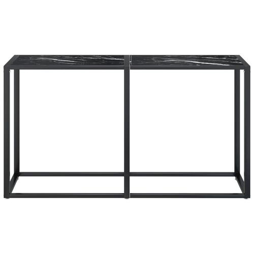 Konsolbord 140x35x75,5 cm hærdet glas sort marmor