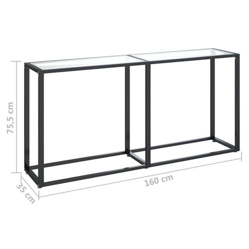 Konsolbord 160x35x75,5 cm hærdet glas transparent