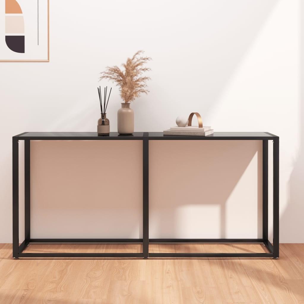 Konsolbord 160x35x75,5 cm hærdet glas sort