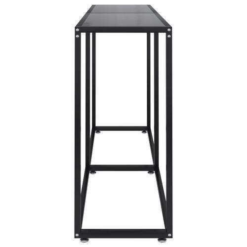Konsolbord 160x35x75,5 cm hærdet glas sort