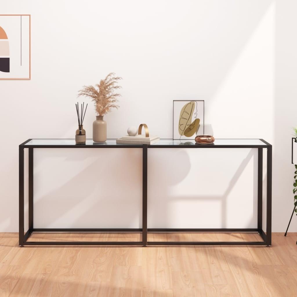 Konsolbord 180x35x75,5 cm hærdet glas transparent