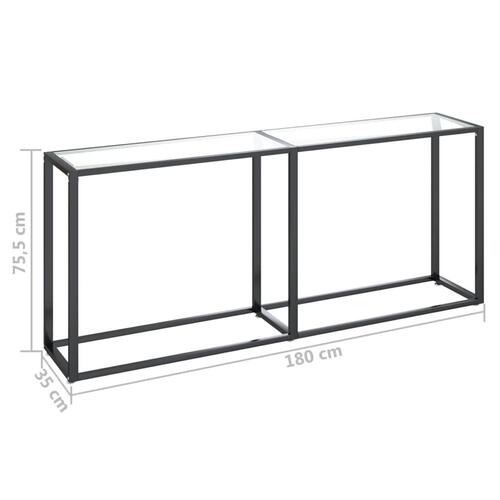 Konsolbord 180x35x75,5 cm hærdet glas transparent