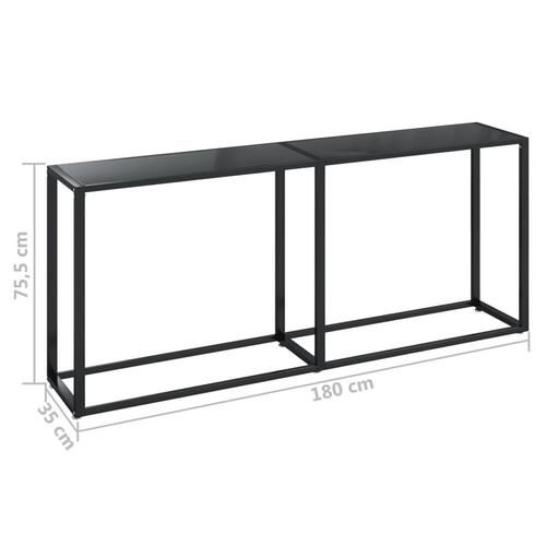 Konsolbord 180x35x75,5 cm hærdet glas sort
