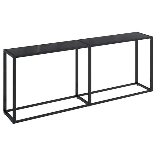 Konsolbord 200x35x75,5 cm hærdet glas sort