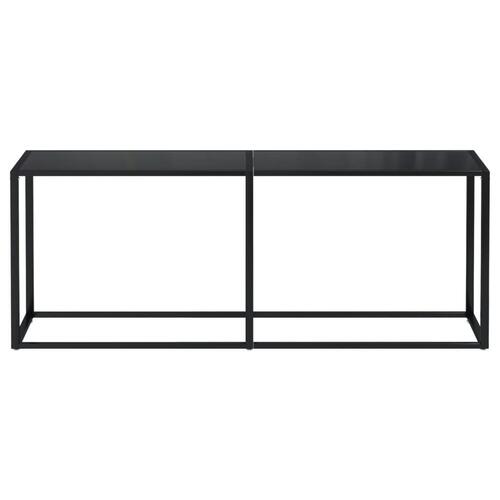 Konsolbord 200x35x75,5 cm hærdet glas sort