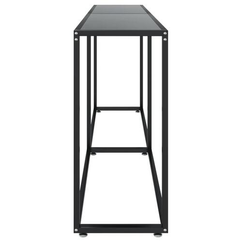 Konsolbord 200x35x75,5 cm hærdet glas sort