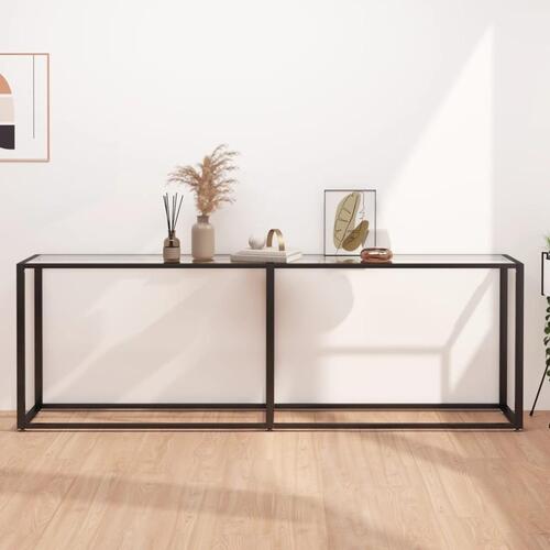 Konsolbord 220x35x75,5 cm hærdet glas transparent