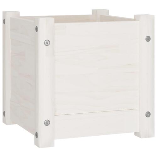 Plantekasser 2 stk. 31x31x31 cm massivt fyrretræ hvid