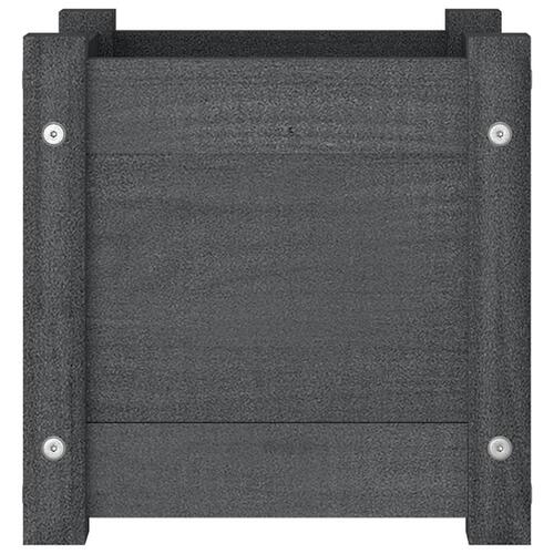 Plantekasser 2 stk. 31x31x31 cm massivt fyrretræ grå