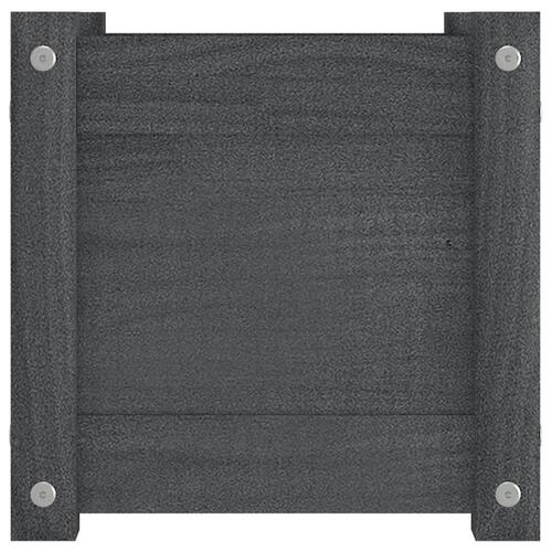 Plantekasser 2 stk. 31x31x31 cm massivt fyrretræ grå