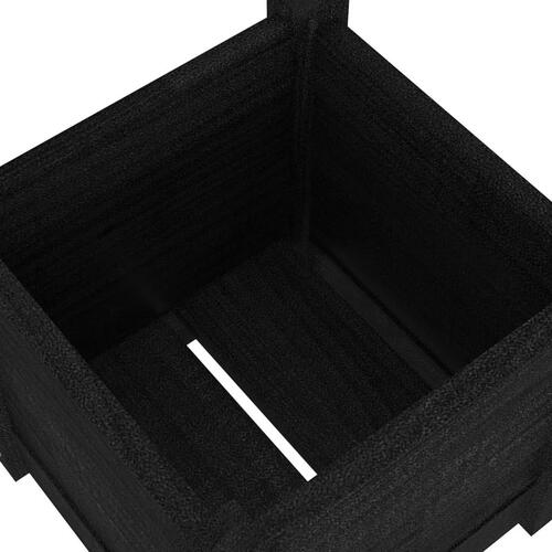 Plantekasser 2 stk. 31x31x31 cm massivt fyrretræ sort