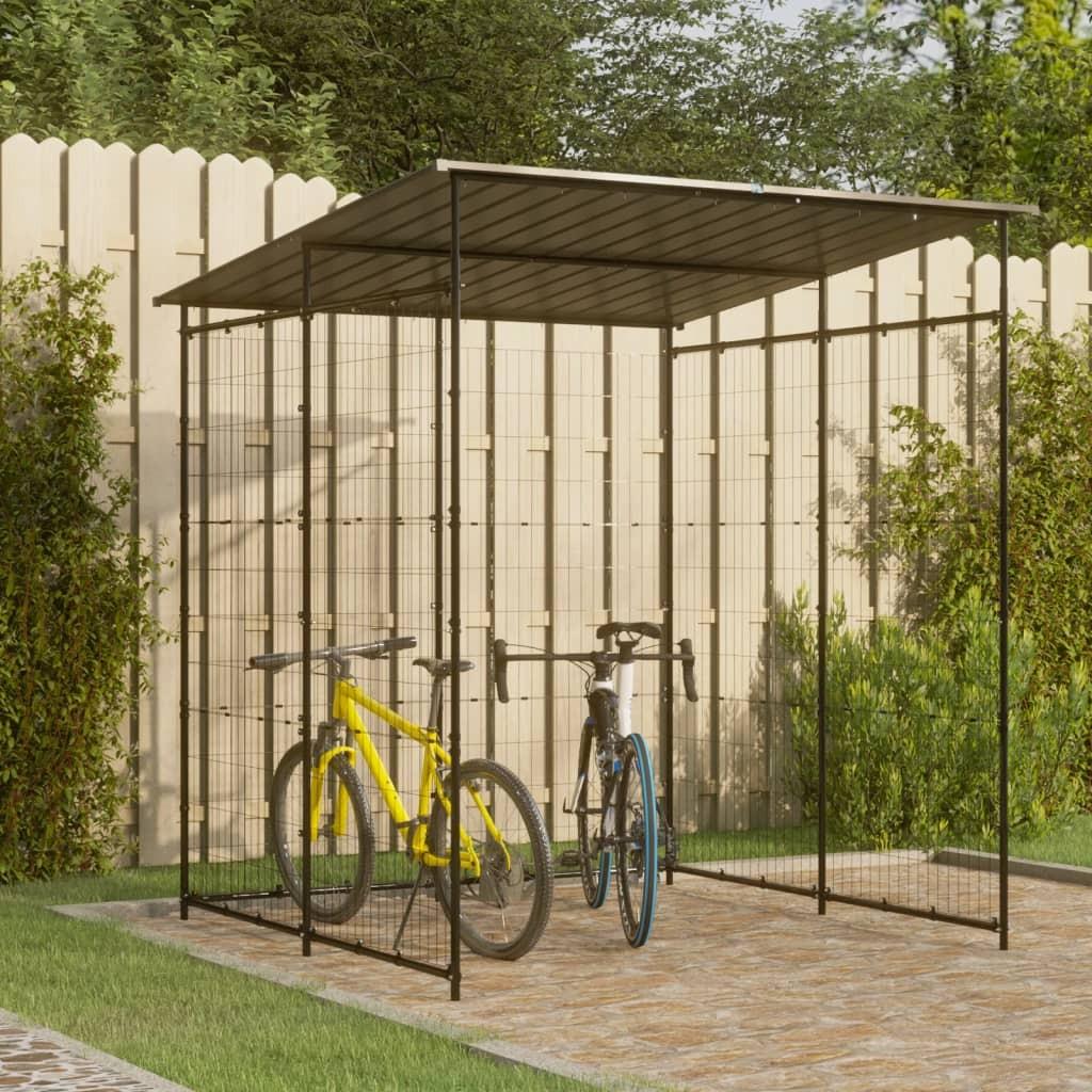 Cykelskur 190x190x222 cm stål sort