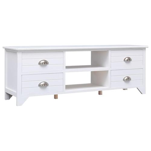 Tv-skab 108x30x40 cm massivt kejsertræ hvid