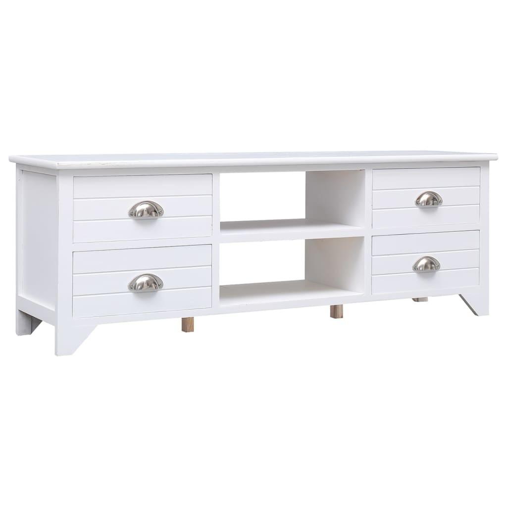 Tv-skab 108x30x40 cm massivt kejsertræ hvid