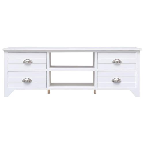 Tv-skab 108x30x40 cm massivt kejsertræ hvid