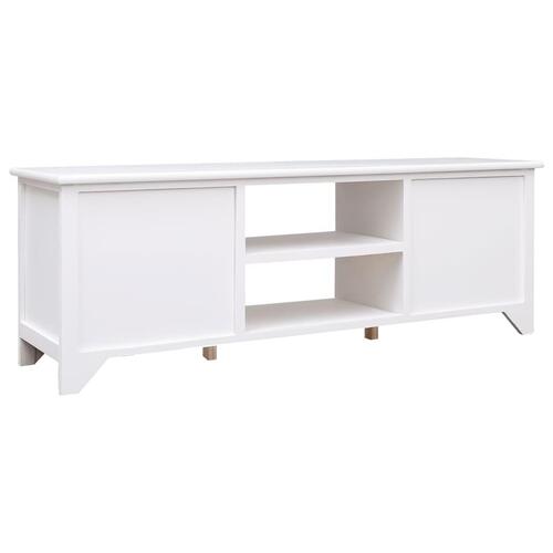 Tv-skab 108x30x40 cm massivt kejsertræ hvid