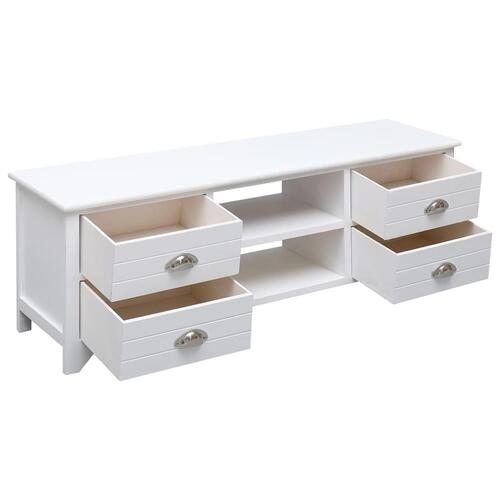 Tv-skab 108x30x40 cm massivt kejsertræ hvid