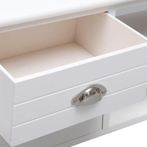 Tv-skab 108x30x40 cm massivt kejsertræ hvid