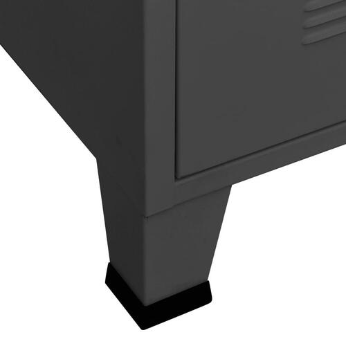 Klædeskab 90x50x180 cm metal antracitgrå