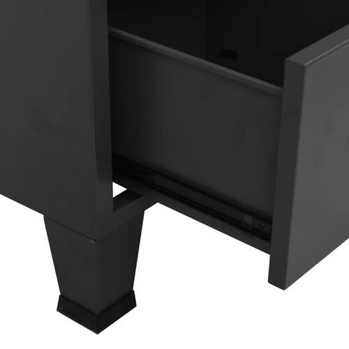 Klædeskab 90x50x180 cm metal antracitgrå