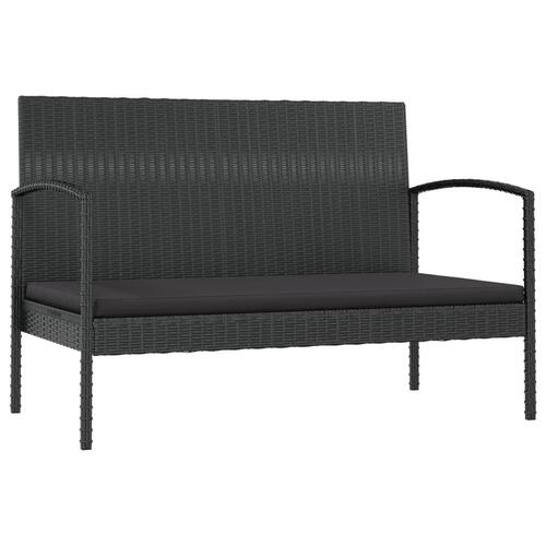 Loungesæt til haven 8 dele med hynder polyrattan sort