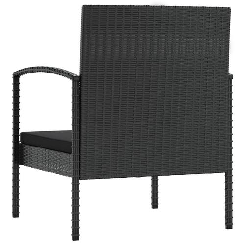 Loungesæt til haven 8 dele med hynder polyrattan sort