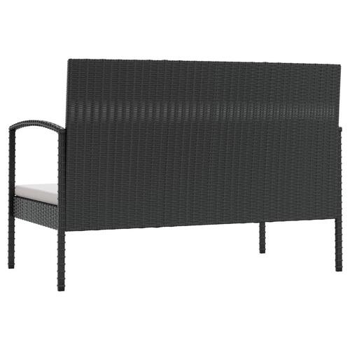 Loungesæt til haven 8 dele med hynder polyrattan sort