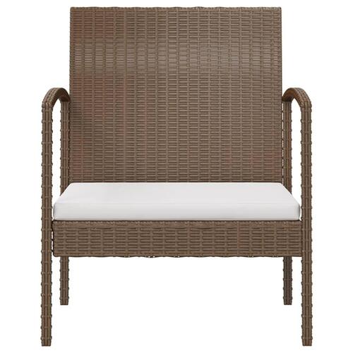 Loungesæt til haven 8 dele med hynder polyrattan brun