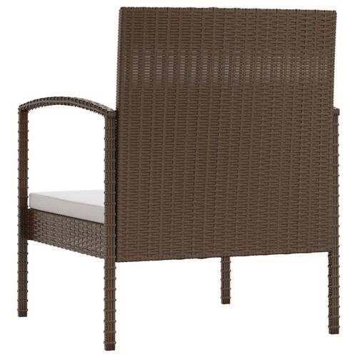 Loungesæt til haven 8 dele med hynder polyrattan brun
