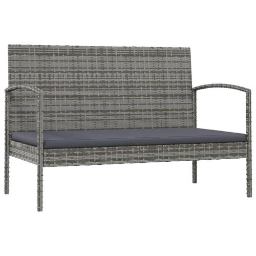 Loungesæt til haven 8 dele med hynder polyrattan grå
