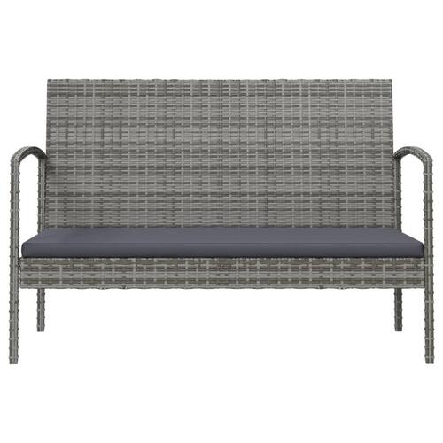 Loungesæt til haven 8 dele med hynder polyrattan grå