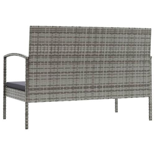 Loungesæt til haven 8 dele med hynder polyrattan grå
