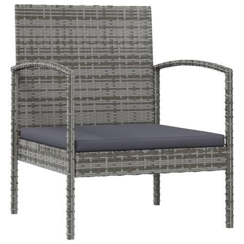 Loungesæt til haven 8 dele med hynder polyrattan grå