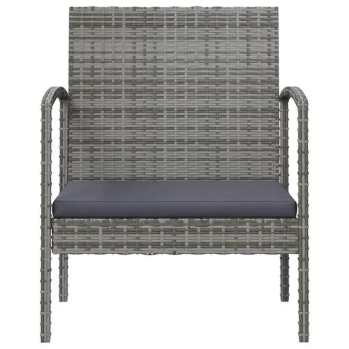 Loungesæt til haven 8 dele med hynder polyrattan grå