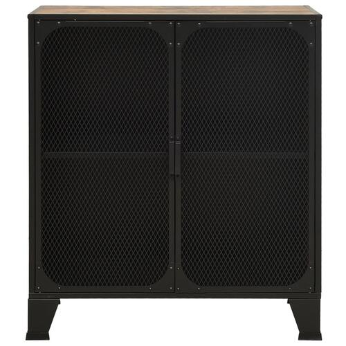 Opbevaringsskabe 2 stk. 72x36x82 cm metal og MDF rustikbrun