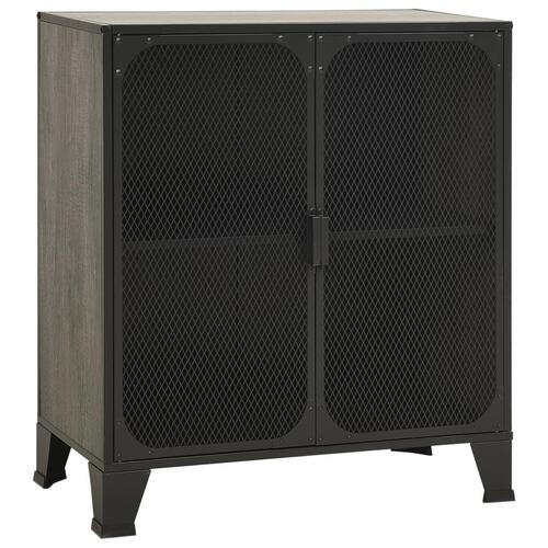 Opbevaringsskabe 2 stk. 72x36x82 cm metal og MDF grå